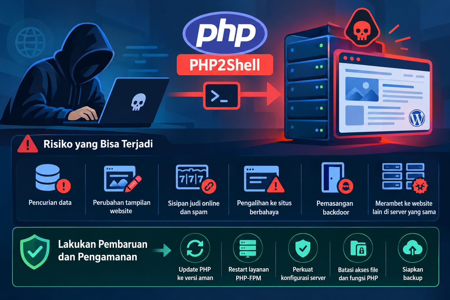 Pengelola Website Wajib Siaga! PHP2Shell Picu Ancaman Serius bagi Server yang Belum Di-update